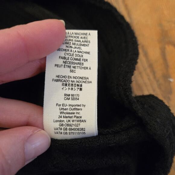 We the Free People Kitty Sz L Thermal Mock Cowl Neck Tunic Pullover Black - Picture 3 of 12